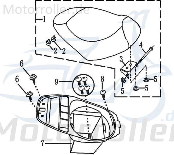 Rex E-Rex Schraube M6x20mm verzinkt 50ccm elektro 703829 Motorroller.de Bundschraube Maschinenschraube Flanschschraube Flansch-Schraube Bund-Schraube