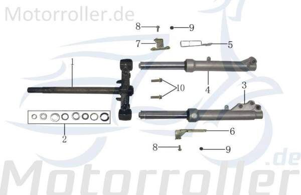 PGO Strange 50 Gabelbrücke vorn Radgabel Telegabel Roller TB6A-090100000 Motorroller.de Gabel-Brücke Vorderrad-Gabel Joch Vorderradgabel