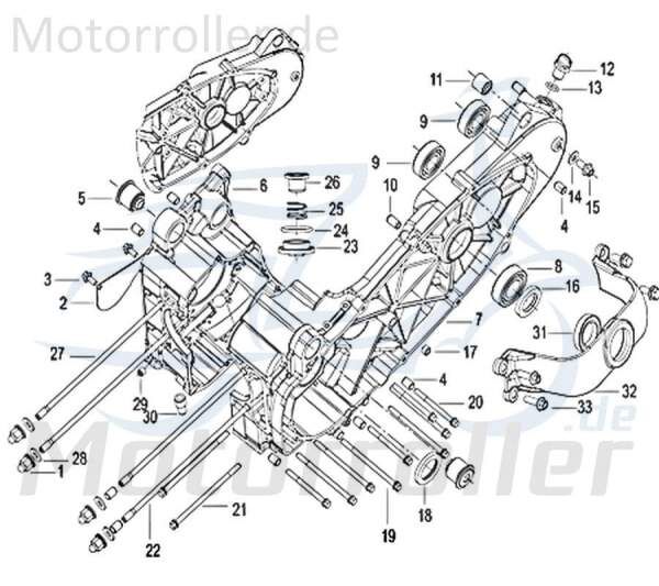 Motorlagerbuchse Silentbuchse links Jonway Gummibuchse 750039 Motorroller.de Silentblock Silentlager Lagerhülse Gummihülse 125ccm-4Takt Scooter Moped