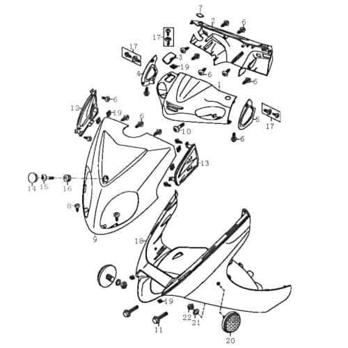 Flachkopfschraube 5x25mm Rex RS450 Befestigung 50ccm 4Takt Motorroller.de Halter Sechskantschraube Halterung Sechskant-Schraube Bundschraube Scooter