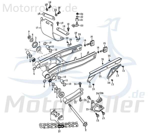 Kreidler DICE GS/SM 125 Pro Kette 428H 134 Glieder Antriebskette 781245 Motorroller.de Motorradkette Original Ersatzteil