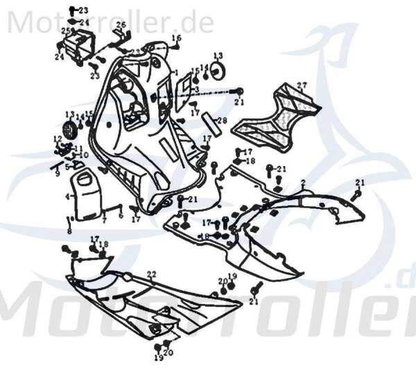 Kreidler Florett RMC-F 50 Halter Batteriefach Halterung 81874 Motorroller.de Haltebügel Halteblech Akkubox Batteriebox Ersatzteil