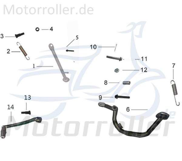 Kreidler DICE CR 125i Bremspedal Fußbremspedal Fußbremshebel 780111 Motorroller.de Moped Ersatzteil Service Inpektion Direktimport