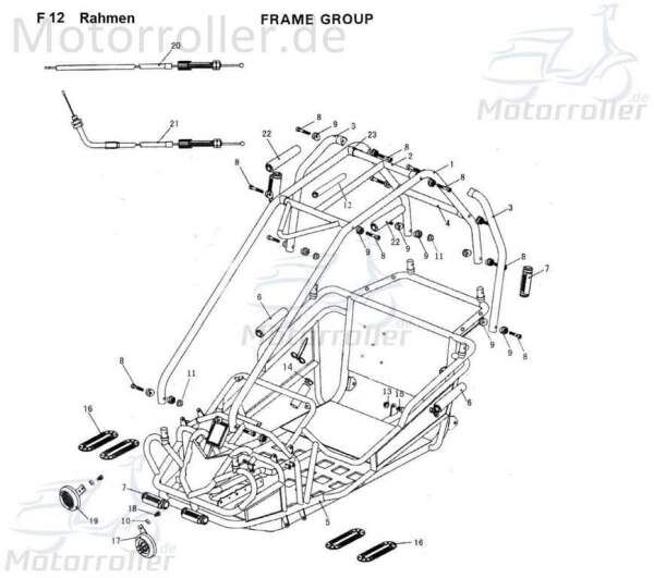 Hupe Tiefton Schallgeber Tongjian Strassenbuggy 150 250 6.000.136 Motorroller.de Eppella ECM TBM Twister Hammerhead Wangye Kasea Buggy