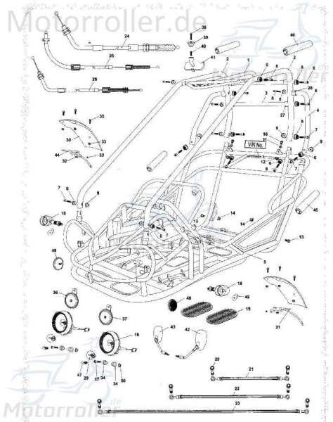 Rahmen komplett Tongjian Strassenbuggy 150 2.000.026 Fahrgestell Eppella TBM Hammerhead Buggy 150 Buggyrahmen Unterbau