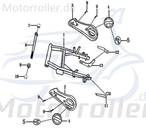 Schraube M6x12mm verzinkt Jonway E-Rex 50ccm 8011806012-1 Motorroller.de Bundschraube Maschinenschraube Flanschschraube Flansch-Schraube Bund-Schraube