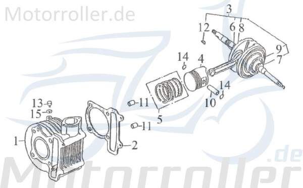 Kreidler F-Kart 170 Kurbelwellekomplett 170ccm 4Takt 11400-GOI-00 Motorroller.de mit Hauptlagern 170ccm-4Takt Ersatzteil Service Inpektion