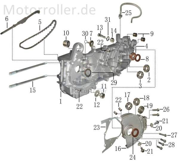 SMC Quad 170 Steuerkette ATV 125ccm 4Takt 14501-GAT-00 Motorroller.de Nockenwellenkette Ventilsteuerkette Ventil-Steuerkette Steuer-Kette 152QMI Rex