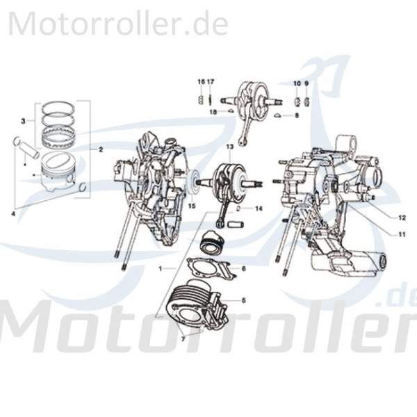 Kreidler STAR Deluxe 4S 125 Kurbelwelle 125ccm 4Takt 720033 Motorroller.de Motorwelle Kolbenantriebswelle Crankshaft Kurbel-Welle Motor-Welle Scooter