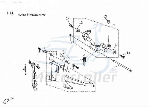 PGO Hauptständer schwarz G-Max Standfuß Zweibeinständer M2461001600 Motorroller.de Roller-Ständer Rollerständer Mittelständer Stand-Fuß Mittel-Ständer