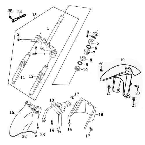 Halter Vorderradschutzblech 86414