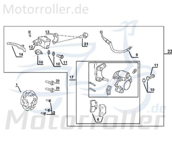 Kreidler Galactica 3.0 LC 50 DD Bremsgeberzylinder 741510 Motorroller.de Bremspumpe Bremsflüssigkeitsbehälter Vorderradbremse Original Ersatzteil