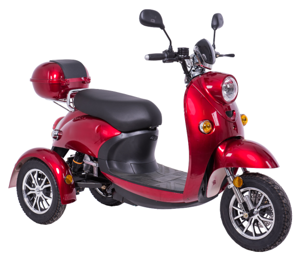 Dreirad Scoody E Trike ZT-63B 25 km/h rot Bleisäure-Akku 650 Watt Elektroroller E-Scooter E-Roller Dreiradroller E-Trike E-Dreirad Mofa