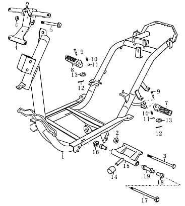 Haltestift Rahmen Motorrad Kreidler Florett RMC 87977