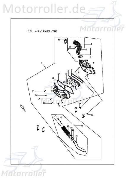 Faltenbalg Ansaugschlauch Luftfilter PGO C2262210000