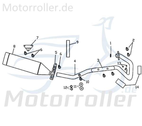 CPI SUPERMOTO 125 Schalldämpfer 125ccm 4Takt Y5A-18210-00-00 Motorroller.de Auspuffanlage Endtopf Auspuff-Anlage Auspufftopf Schall-Dämpfer Moped