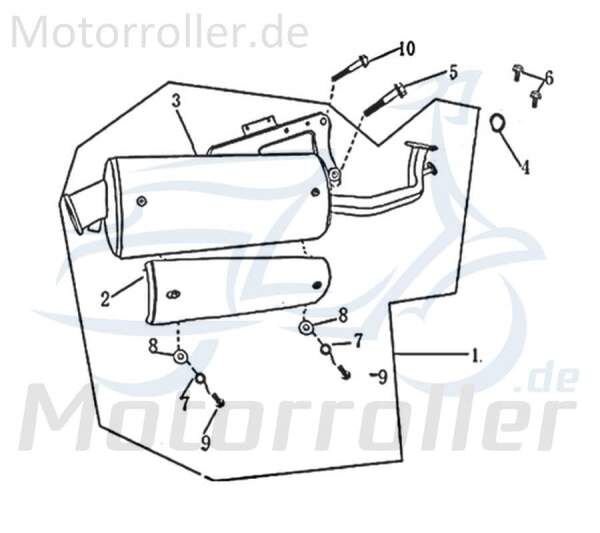 Bundschraube M8x20mm Rex Maschinenschraube 125ccm 4Takt Motorroller.de Flanschschraube Flansch-Schraube Maschinen-Schraube Bund-Schraube 125ccm-4Takt