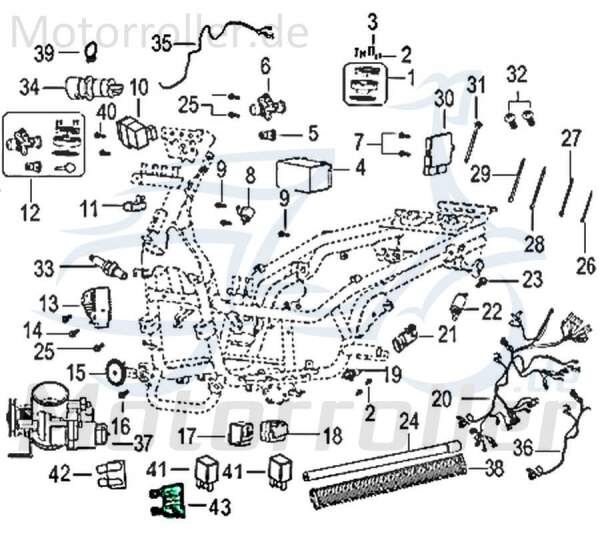 Controller Jonway Insignio 250 DD Kontrollelement 750380 Motorroller.de Steuerung Steuerelement Bedinelement 125ccm-4Takt Scooter Kreidler Moped