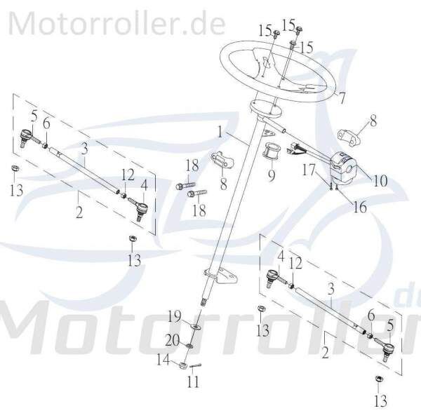 Kreidler F-Kart 100 Lenkungsrohr Lenkrohr 100ccm 4Takt 74820 Motorroller.de 100ccm-4Takt F-Kart 170 Ersatzteil Service Inpektion Direktimport