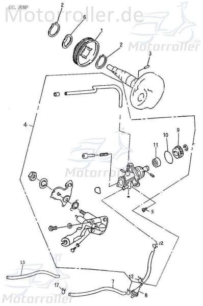 Adly ATV 100 Ölpumpe Öl-Pumpe 100ccm 2Takt K15100-117-000 Motorroller.de Oil-Pump Oil-Pumpe Oilpumpe Minarelli liegend Quad Herkules UTV