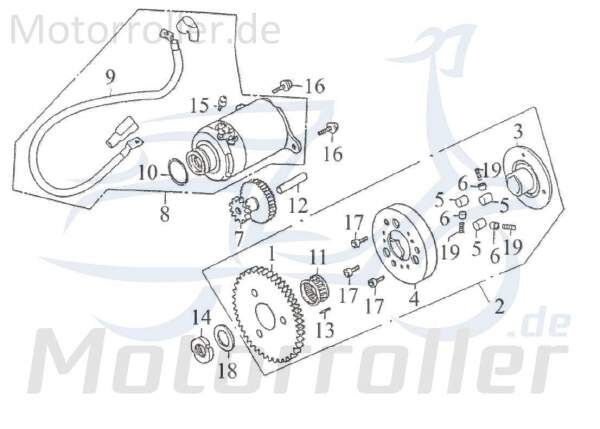 Kreidler F-Kart 170 Anlasser Starter 170ccm 4Takt 76020 Motorroller.de Anlasser-Motor Elektrostarter E-Starter Anlassermotor Elektro-Starter Service