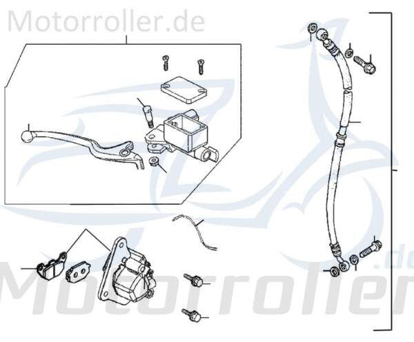 Kreidler Florett RMC-F 125 Bremshebel rechts 81961 Motorroller.de Bremsgriff Handbremshebel Handbremsgriff