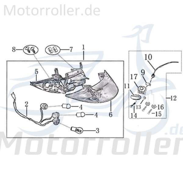 Rex INSIGNIO 125 DD Schraube M5x16mm 50ccm 4Takt 706136 Motorroller.de Bundschraube Maschinenschraube Flanschschraube Flansch-Schraube Bund-Schraube