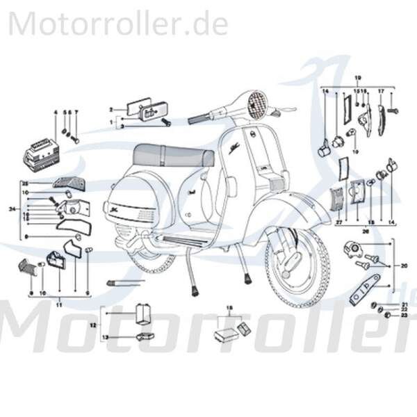 Blinker hinten links Kreidler STAR Deluxe 4S 125 4Takt 720294 Motorroller.de Signalleuchte Blinklicht Blinkleuchte Fahrtrichtungsanzeiger Winker LML