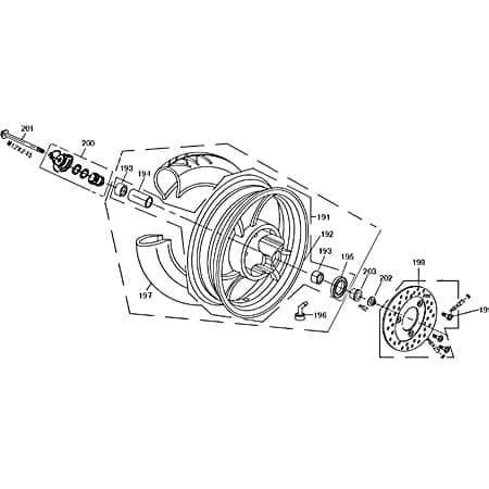 Rex Palermo Buchse Vorderrad 44mm Hülse 50ccm 4Takt 740632 Motorroller.de Distanzhülse Lagerbuchse Distanz-Hülse Distanzbuchse Passhülse Passbuchse