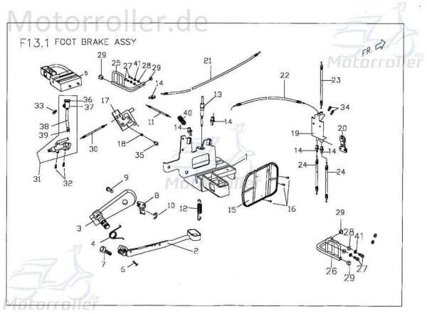 PGO Haltebügel vorn X-Rider 90 Befestigung Halter Träger ATV X0468220000 Motorroller.de Halterung Befestigungsbügel Halteblech Topcaseträger Quad UTV