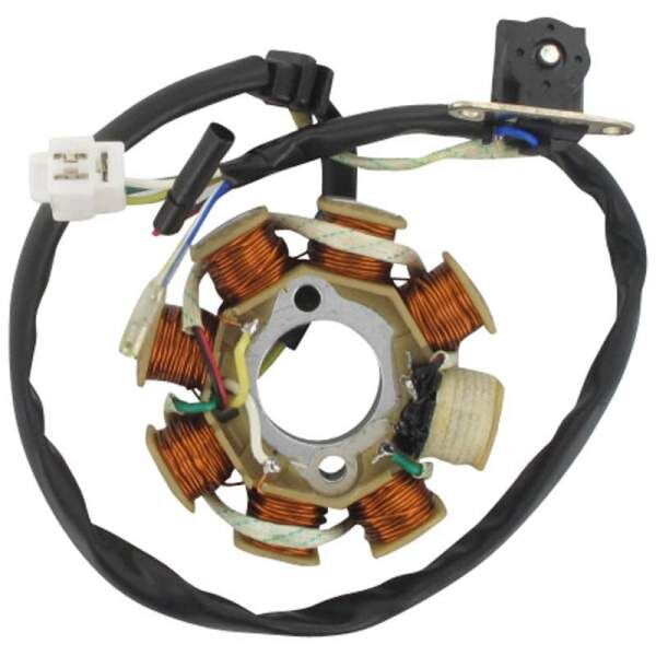 Lichtmaschine Stator DC 8 8 Spulen D=88mm Rex 125ccm 4Takt Motorroller.de Pick-up außen 5 Kabel 1x3 + 2x1 Pol Ankerplatte Zündplatte Zündgrundplatte