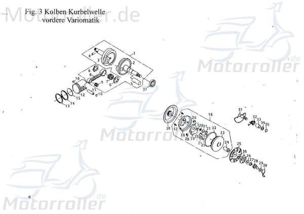 PGO Stift Star 50 Bolzen Passstift Nietstift 50ccm 2Takt Motorroller.de Pass-Stift PGO 50ccm-2Takt Scooter Star 50 2 Ersatzteil Service Inpektion