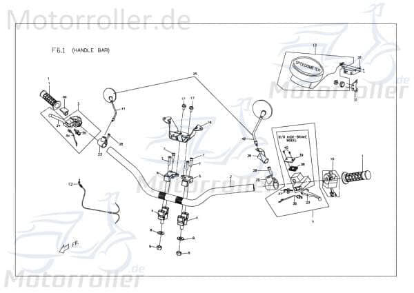 Gaszug komplett XR90/XR110 X0544601000