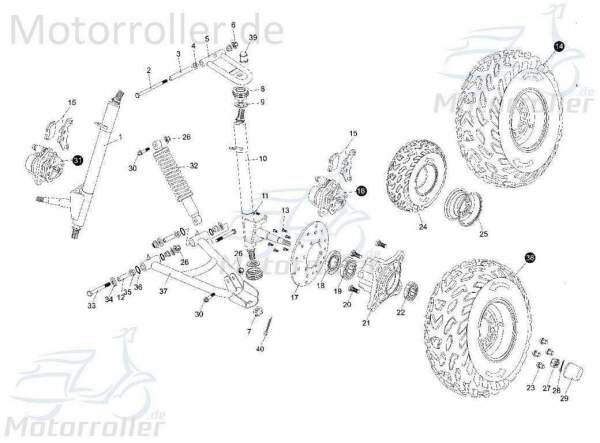 Bundmutter M12 Tongjian Strassenbuggy 250 Sport 250ccm 4Takt Motorroller.de Sechskantmutter Flanschmutter Sechskant-Mutter Flansch-Mutter Bund-Mutter