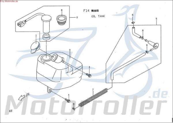 PGO Klemmfeder Ölschlauch/Ölfilter TR3 50 Mofa Federstift E1706020000 Motorroller.de Haltestift Arretierfeder Bremssattel Dreiradroller Big Max 50