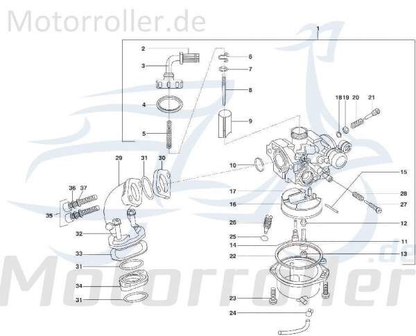 Kreidler STAR Deluxe 4S 125 Schwimmer 125ccm 4Takt C-2771420/4 Motorroller.de Vergaser-Schwimmer Vergaserschwimmer Schwimm-Körper Schwimmerachse LML