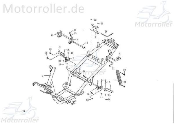 SMC Motorsteckachse Extra 50 T 50kmh Roller 50ccm 2Takt Motorroller.de Motorhalteachse Motorbefestigungshalter Minarelli liegend Scooter Ersatzteil