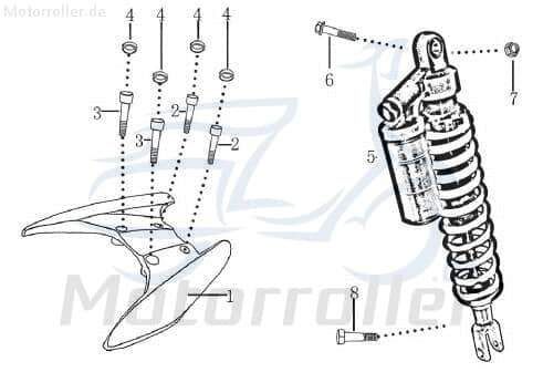 Schraube M6x35mm Innensechskant Jonway Galactica 2.0 RC 50 9091206035-5 Motorroller.de Innensechskantschraube Maschinenschraube Scooter