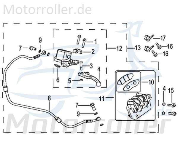 Kreidler Insignio 125 2.0 Bremsbeläge 125ccm 4Takt 750290 Motorroller.de Bremsbelag Bremsklötze Bremsbacken Bremsschuhe Bremsbelagsatz Bremssteine