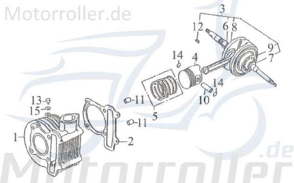 Kreidler F-Kart 170 Zylinder Guss 170ccm 4Takt 11111-GOS-00 Motorroller.de Motorzylinder Grauguss Grauguss-Zylinder Gusszylinder Aluzylinder Service