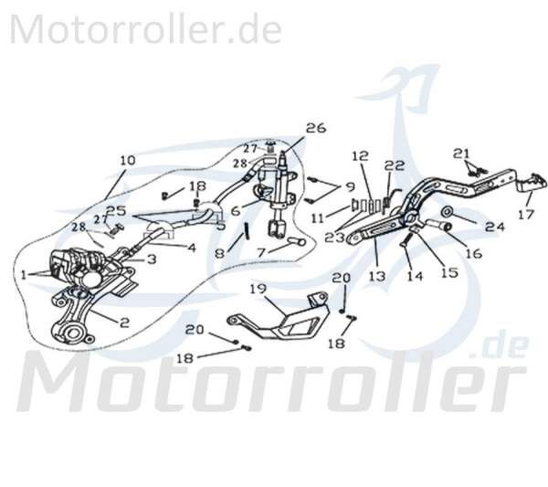 Kreidler Supermoto 125 WK1SM Bremssattelaufnahme hinten 730838 Motorroller.de Bremssattelhalterung Hinterradbremse Motorrad Moped Ersatzteil