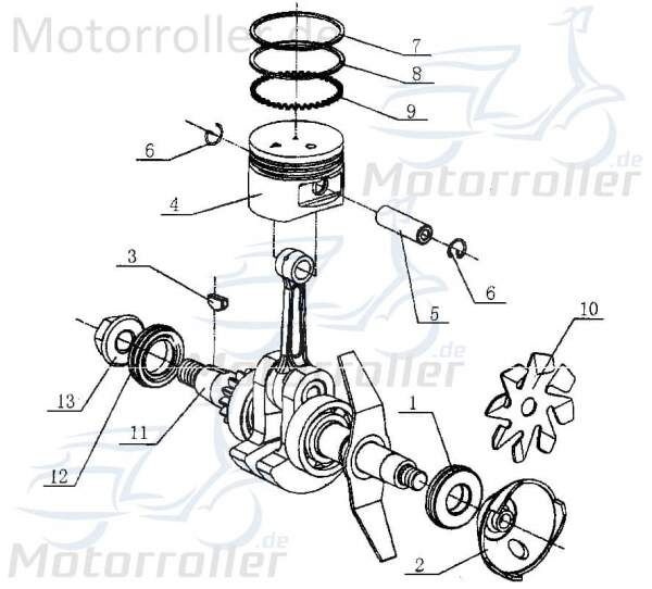 Kolben Piston Tongjian 39-13920 Motorroller.de