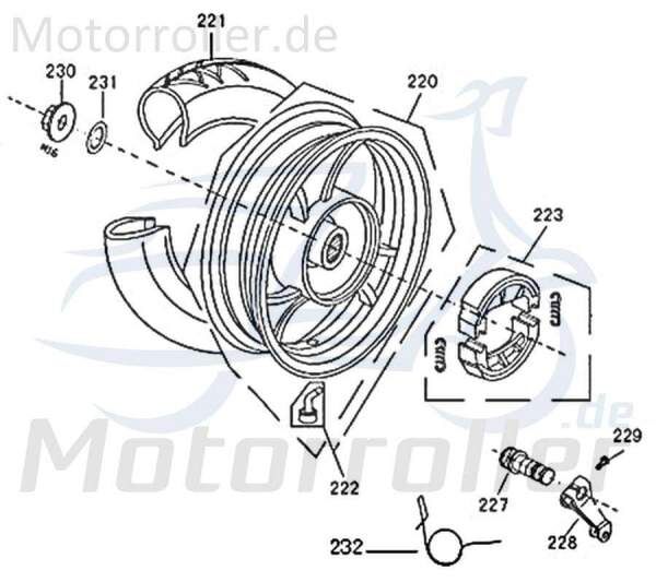 Kreidler Florett 2.0 2.1 RS 50 Hinterradfelge 741047 Motorroller.de Hinterrad Felge hinten Scooter Original Ersatzteil