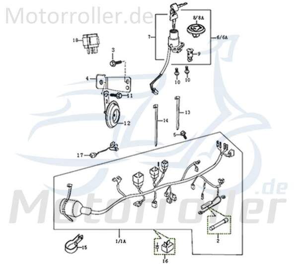 Kreidler DICE GS/SM 125 Pro Kabelbaum Untergruppe Stromverteiler 781124 Motorroller.de Kabelsatz Kabel-Set Kabelbündel Kabel-Baum