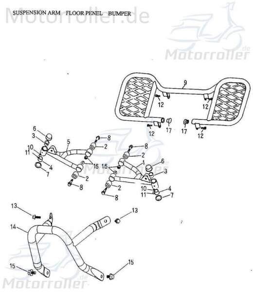 Adly Sechskantschraube M6x16mm Befestigung Halter 50ccm 2Takt Motorroller.de Halterung Flachkopfschraube Sechskant-Schraube Bundschraube 125ccm-4Takt