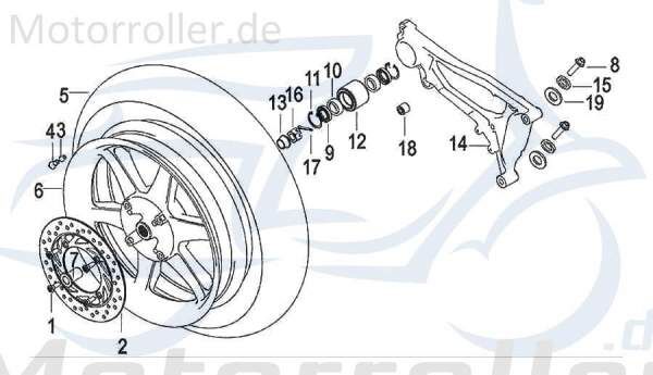 SMC Schraube M8x24mm Generic Zion 125 Scooter 45036K010000 Motorroller.de Bundschraube Maschinenschraube Flanschschraube Flansch-Schraube 125ccm-4Takt