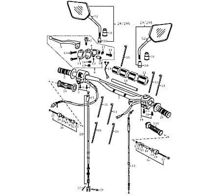 Kabel Kupplungsstarterschalter Rex Stromkabel 125ccm 4Takt Motorroller.de Stromleitung Elektrokabel Elektroleitung Elektro-Kabel Strom-Kabel Motorrad