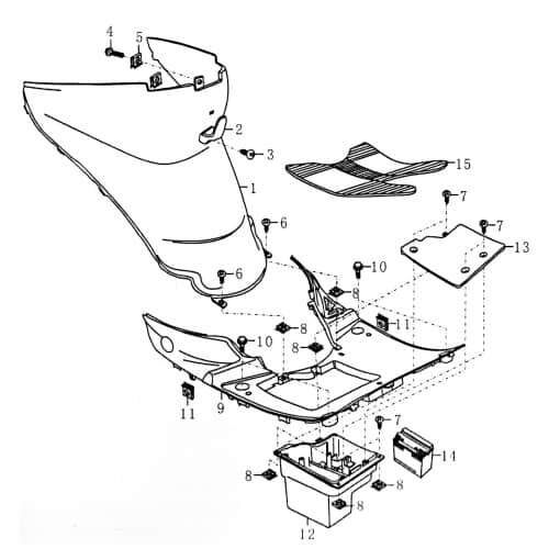 Batteriefachdeckel Abdeckung Qingqi FIG.24