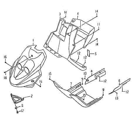 Fussraumverkleidung Frontverkleidung Motorrad Rex 75511