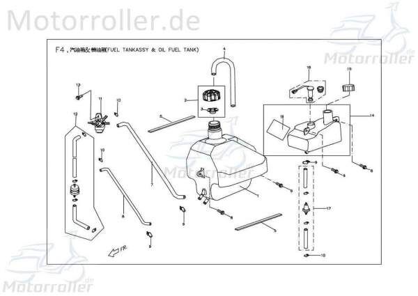 PGO Ölschlauch 2Takt X-RIDER 150 Ölleitung Quad 150ccm 4Takt Motorroller.de Öl-Schlauch Öl-leitung Ölrohr Ausgangsschlauch Eingangschlauch 90ccm-2Takt